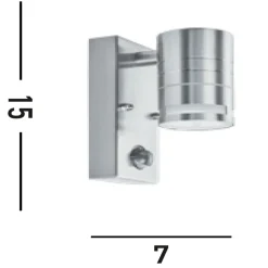 Discount Searchlight Außenlampe Wand IP44 mit Bewegungsmelder GU10 Stahl