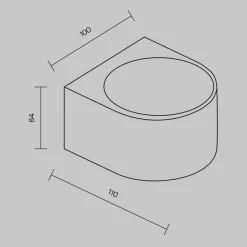 Best Maytoni Außenlampe Wand LED Aluminium Glas Up Down 11 cm breit