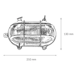 Clearance Lido Außenlampe Wand Maritim Messing Riffelglas Schwarz antik