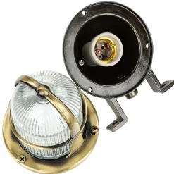 Lido Außenlampe Wand Mesisng Glas massiv rostfrei* Rustikale Lampen|Metall Lampen