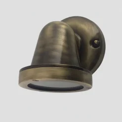 Andromeda Außenlampe Wand Messing Glas H: 14 cm IP64 GU10 Downlight* Außenwandleuchten|Rustikale Lampen