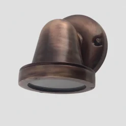 Andromeda Außenlampe Wand Messing Glas H: 14 cm IP64 GU10 Maritim* Außenwandleuchten|Rustikale Lampen