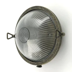 Hot Andromeda Außenlampe Wand Messing Glas rund Ø 17,5 cm IP64 E27