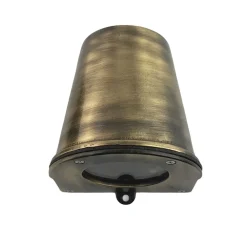 Online Andromeda Außenlampe Wand Messing massiv Glas GU10 IP54 Downlight