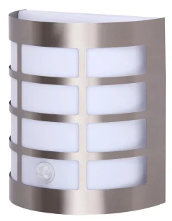 Rabalux Außenlampe Wand mit Sensor blendarm IP44 in Chrom* Moderne Lampen|Feuchtraumleuchten