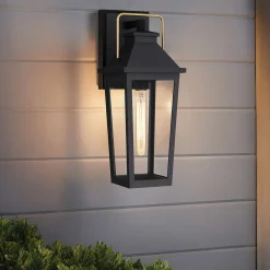 Discount Elstead Außenlampe Wand Schwarz E27 IP44 H: 42,9 cm Rustikal