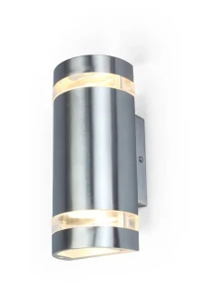 Eco-Light Außenlampe Wand Up Down Edelstahl H:23,5 cm IP44 GU10* Metall Lampen|Moderne Außenleuchten