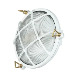 Online Lido Außenlampe Weiß Messing Glas Ø 21 cm E27 IP64 SERIFOS