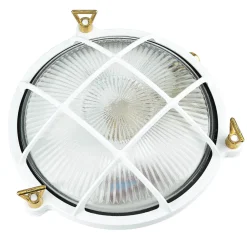 Online Lido Außenlampe Weiß Messing Glas Ø 21 cm E27 IP64 SERIFOS