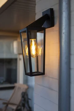 Best Eco-Light Außenlaterne Wand Glas Aluminium E27 IP44 H:40 cm