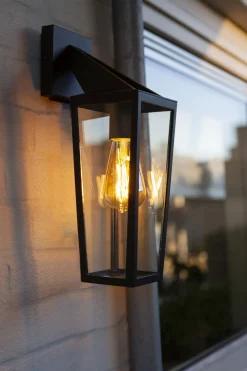 Best Eco-Light Außenlaterne Wand Glas Aluminium E27 IP44 H:40 cm