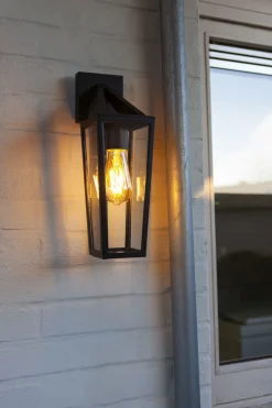 Best Eco-Light Außenlaterne Wand Glas Aluminium E27 IP44 H:40 cm