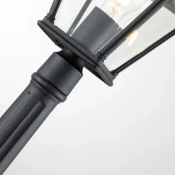 Discount Elstead Außenleuchte Aluminium Glas E27 IP44 104,1 cm hoch Schwarz