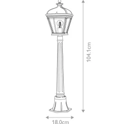 Discount Elstead Außenleuchte Aluminium Glas E27 IP44 104,1 cm hoch Schwarz