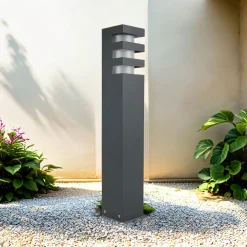 SU-MA Außenleuchte Anthrazit 50 cm eckig IP54 wetterfest* Metall Lampen|Wegeleuchten