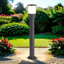 New Searchlight Außenleuchte Anthrazit Weiß IP44 E27 90 cm Aluminium