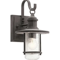 Best Elstead Außenleuchte Antik Aluminium Glas IP44 Rustikal E27