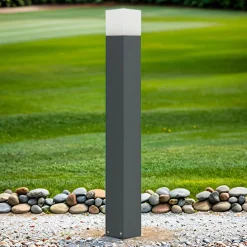 SU-MA Außenleuchte AWERNE Anthrazit 83cm eckig IP44 E27* Metall Lampen|Wegeleuchten