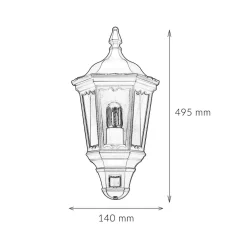 Elstead Außenleuchte Bewegungssensor Schwarz Schmiedeeisen* Vintage Lampen|Rustikale Außenleuchten