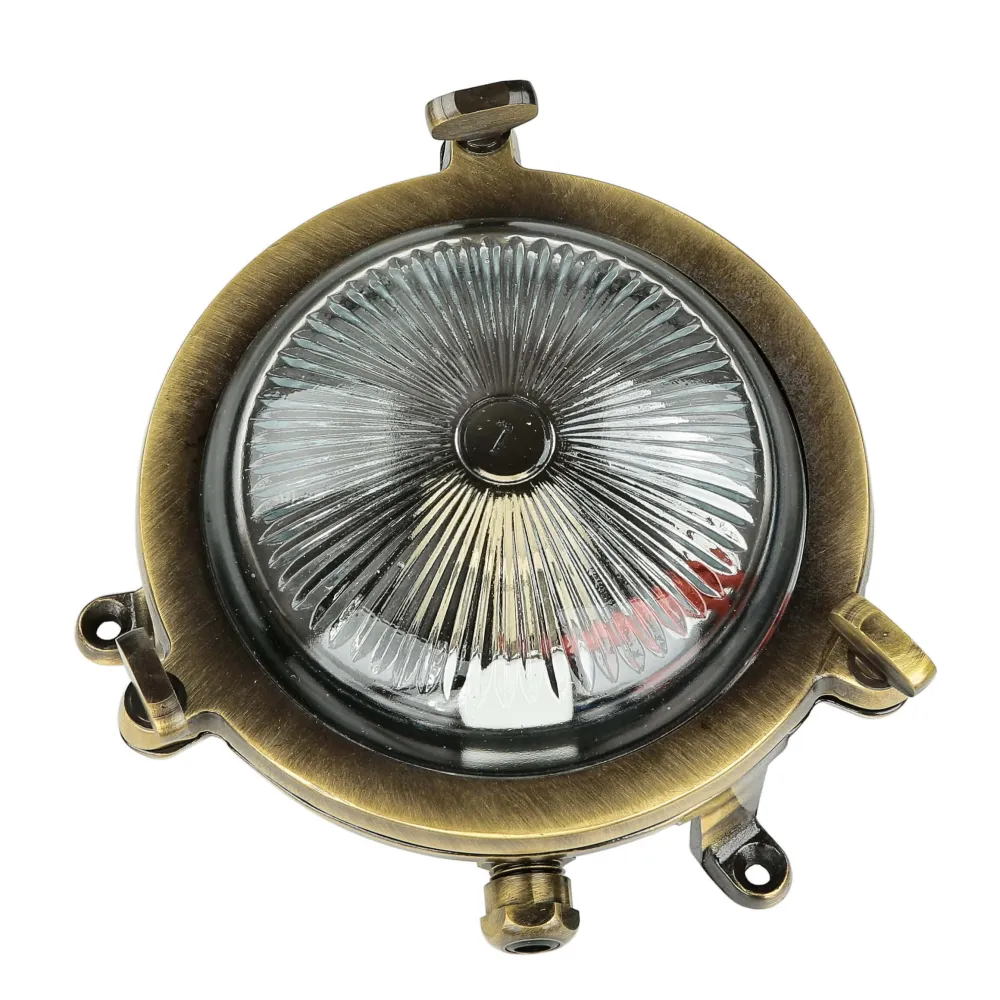 Sale Lido Außenleuchte Bullauge G9 Ø 14 cm Messing Glas