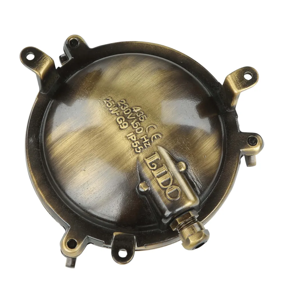 Sale Lido Außenleuchte Bullauge G9 Ø 14 cm Messing Glas