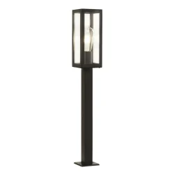 Searchlight Außenleuchte Edelstahl Glas IP44 E27 90 cm Schwarz* Metall Lampen|Wegeleuchten