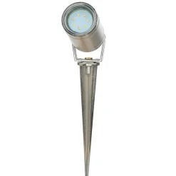 Lido Außenleuchte Erdspieß Echt-Messing GU10 IP64 in Nickel* Außenleuchten Messing|Moderne Außenleuchten