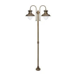 Giovanni Battista Außenleuchte 2-flammig 210 cm E27 IP44 Messing Maritim* Außenleuchten Antik|Außenleuchten Messing