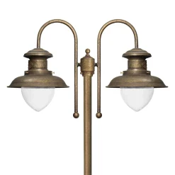 Giovanni Battista Außenleuchte 2-flammig 210 cm E27 IP44 Messing Maritim* Außenleuchten Antik|Außenleuchten Messing