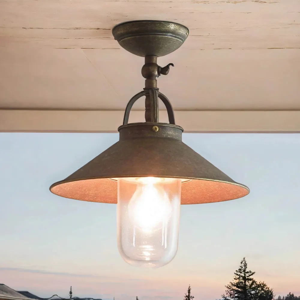 Giovanni Battista Außenleuchte in Bronze Antik aus Messing Glas* Metall Lampen|Messinglampen