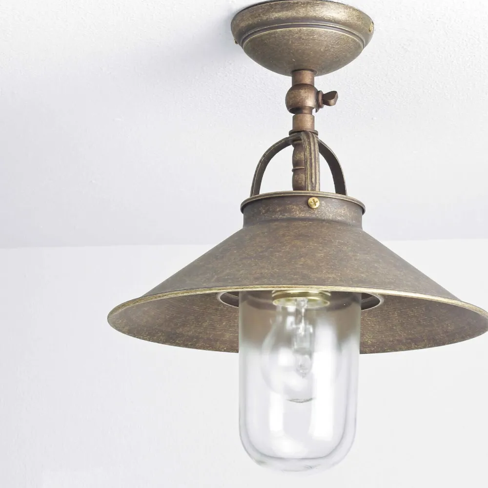 Giovanni Battista Außenleuchte in Bronze Antik aus Messing Glas* Metall Lampen|Messinglampen