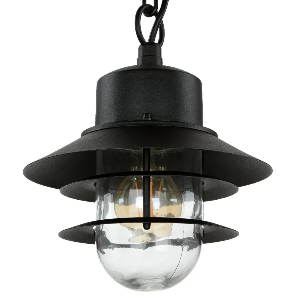 New Elstead Außenleuchte IP44 E27 Schwarz Glas Edelstahl Maritim