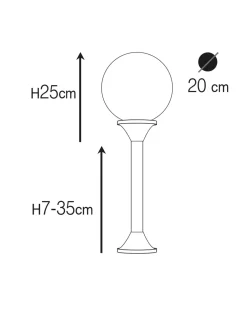 Andromeda Außenleuchte Kugel Schirm 60 cm hoch Glas Messing E27 IP43* Industrie Lampen|Kugellampen