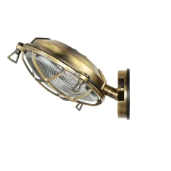 Lido Außenleuchte Maritim Echt-Messing Riffelglas IP64 E27 SERIFOS* Außenwandleuchten|Rustikale Lampen