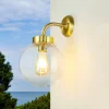 Lido Außenleuchte Messing Kugelschirm E27 Wand Haus Garten* Außenleuchten Messing|Außenwandleuchten