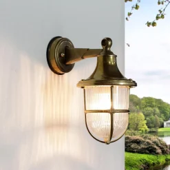 Outlet Lido Außenleuchte Messing Rostfrei Glasschirm SANTORIN
