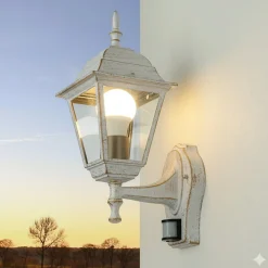 Easylight Außenleuchte mit Bewegungsmelder Sensor TIROL Weiß Gold* Metall Lampen|Rustikale Lampen