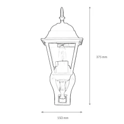 Outlet Easylight Außenleuchte mit Bewegungsmelder IP44 schwarz TIROL
