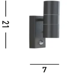 Searchlight Außenleuchte mit Bewegungsmelder Up Down IP44 GU10 Wand* Metall Lampen|Fassadenstrahler
