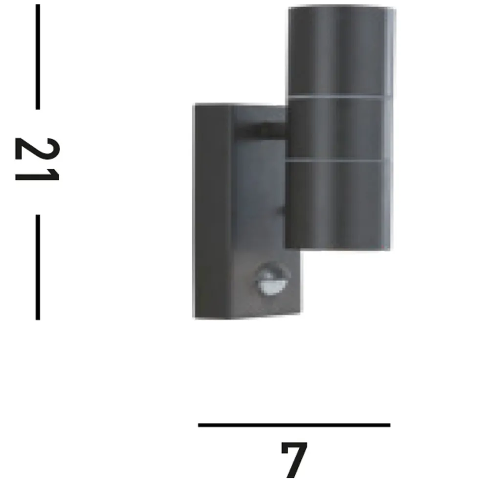 Searchlight Außenleuchte mit Bewegungsmelder Up Down IP44 GU10 Wand* Metall Lampen|Fassadenstrahler