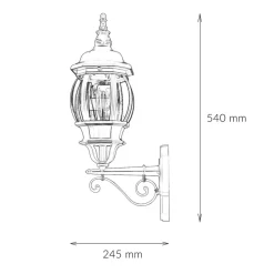 Clearance Easylight Außenleuchte Rustikal E27 Grau Glas Alu H: 54 cm IP23