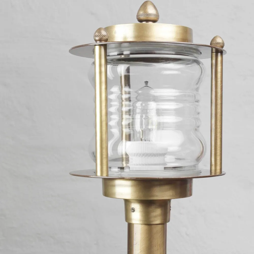 New Lido Außenleuchte Stehlampe Echt-Messing Antik MYKO