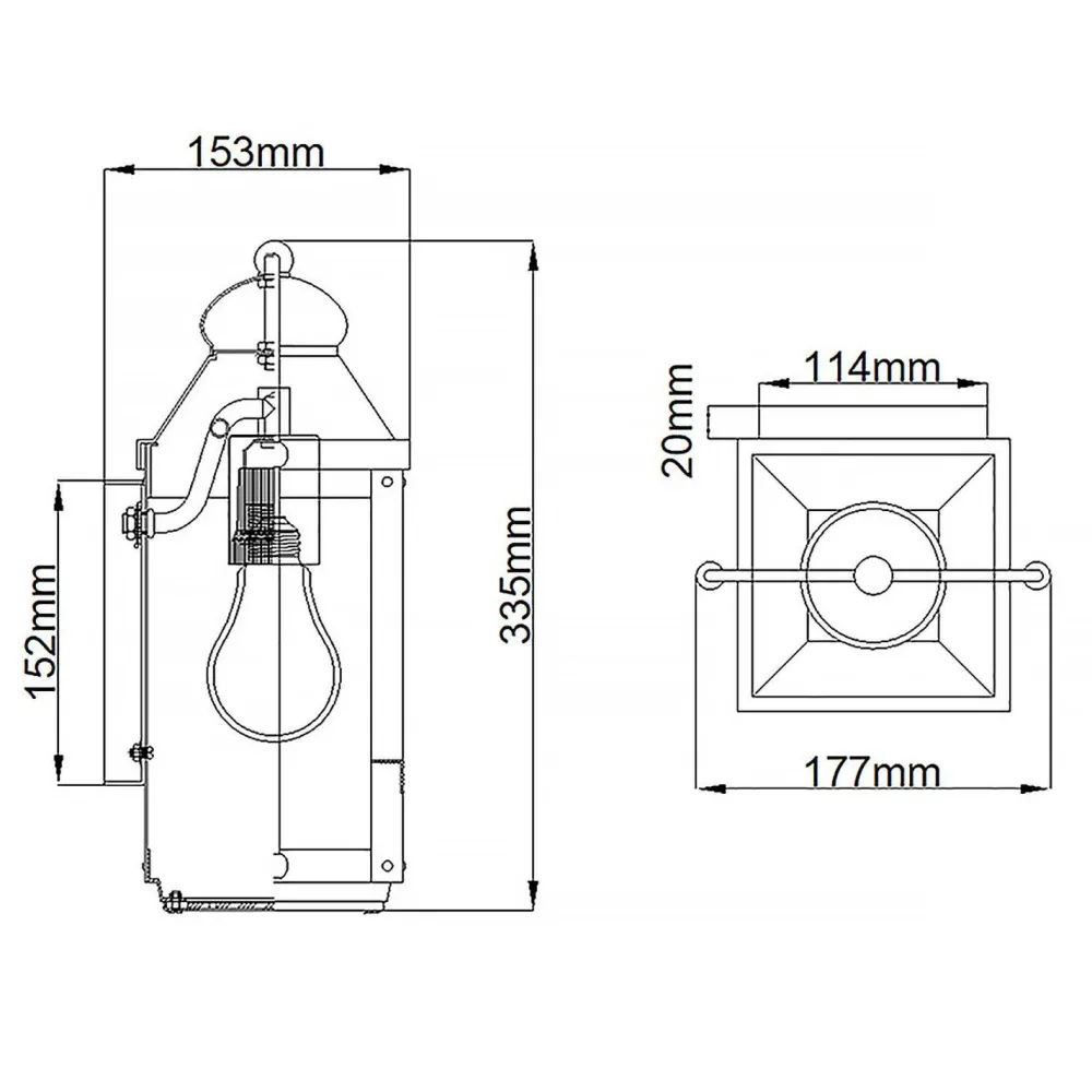 Elstead Außenleuchte Vintage Glas Aluminium E27 IP44 33,5 cm hoch* Außenwandleuchten|Gartenlaternen
