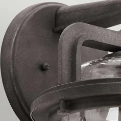 Best Elstead Außenleuchte Wand 43,7 cm hoch IP44 E27 Alu Glas Vintage