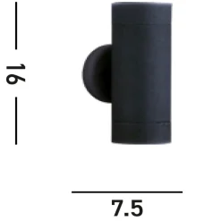 Searchlight Außenleuchte Wand Aluminium IP44 T:9 cm GU10 Up & Down* Metall Lampen|Fassadenstrahler