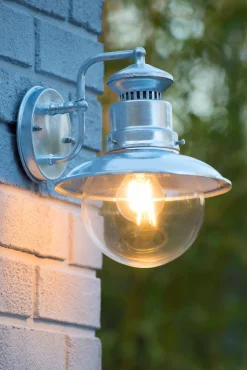 Außenleuchte Wand Aluminium in Zink IP44 E27 Haus* Außenwandleuchten|Industrie Lampen