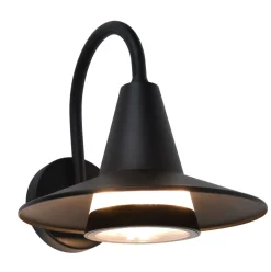 Clearance Eco-Light Außenleuchte Wand Aluminium H:24,6 cm IP54 E27 Schwarz