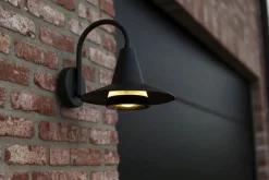 Clearance Eco-Light Außenleuchte Wand Aluminium H:24,6 cm IP54 E27 Schwarz