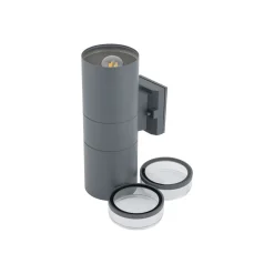 Nowodvorski Außenleuchte Wand 2-flammig Up Down IP44 E27 Aluminium* Metall Lampen|Moderne Außenleuchten