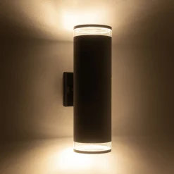 Nowodvorski Außenleuchte Wand 2-flammig Up Down IP44 E27 Aluminium* Metall Lampen|Moderne Außenleuchten